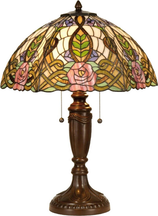 Flott bordlampe Eden i Tiffany-stil
