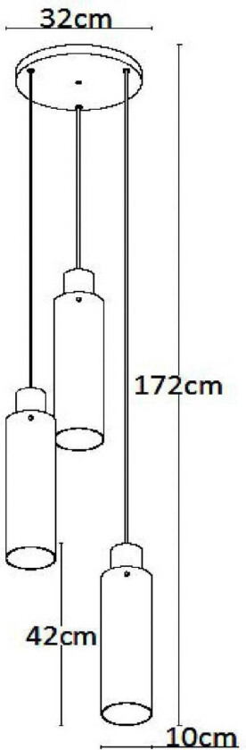 Orlando pendellampe, røykgrå, tre lamper