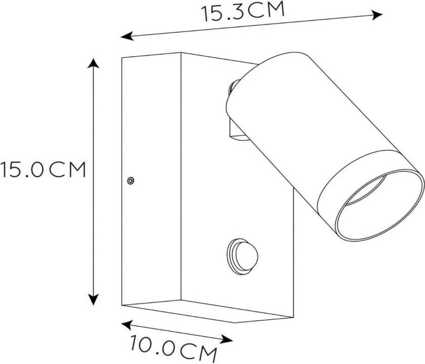 Utendørs veggspotlight Taylor Sensor, 1-lampe svart