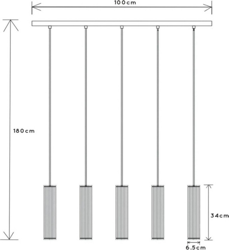 Lionel bjelkependel med fem lampeskjermer