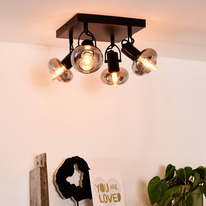 Madee takspotlight, svart/røyk, fire flammer