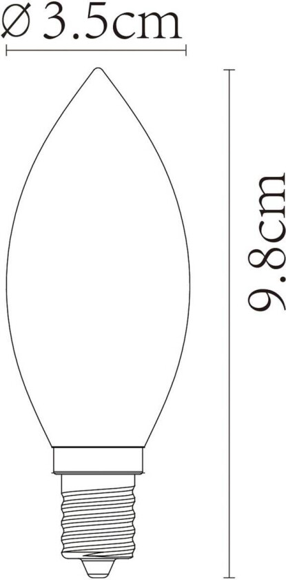 LED stearinlyspære E14 3W 2 200K, dimbar