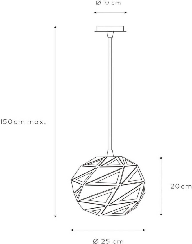 Malunga pendellampe, svart-gull