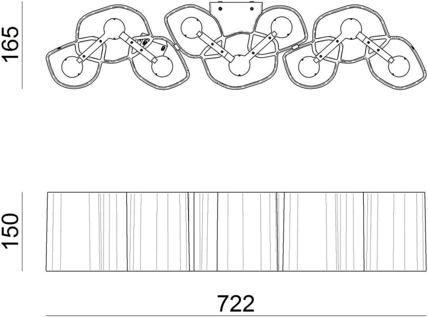 Honey LED-vegglampe 72,2 cm, dimbar