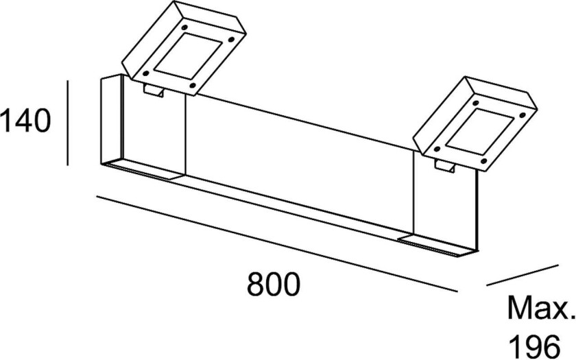 Modis utendørs vegg 2x16,6W CCT antracitt 80cm