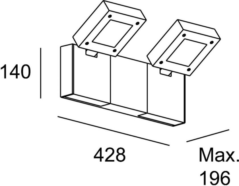 Modis utendørs vegg 2x16.6W CCT antracitt 43cm