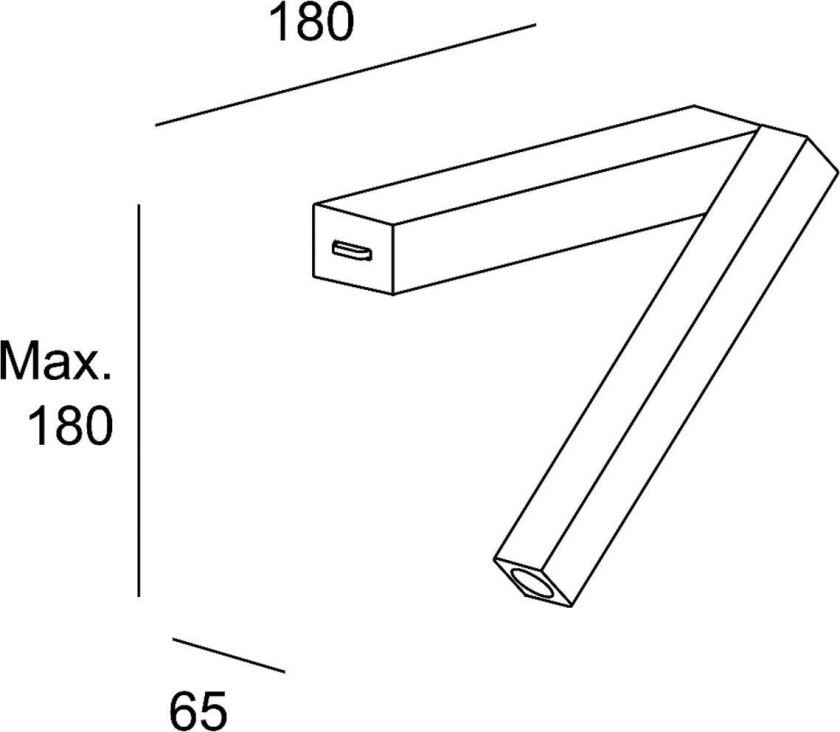 Hall Slim veggleselampe med LED hvit