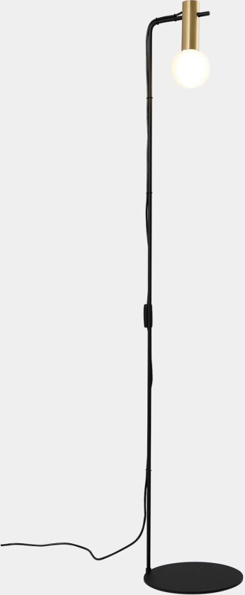 Nude Single Curved gulvlampe gull/svart