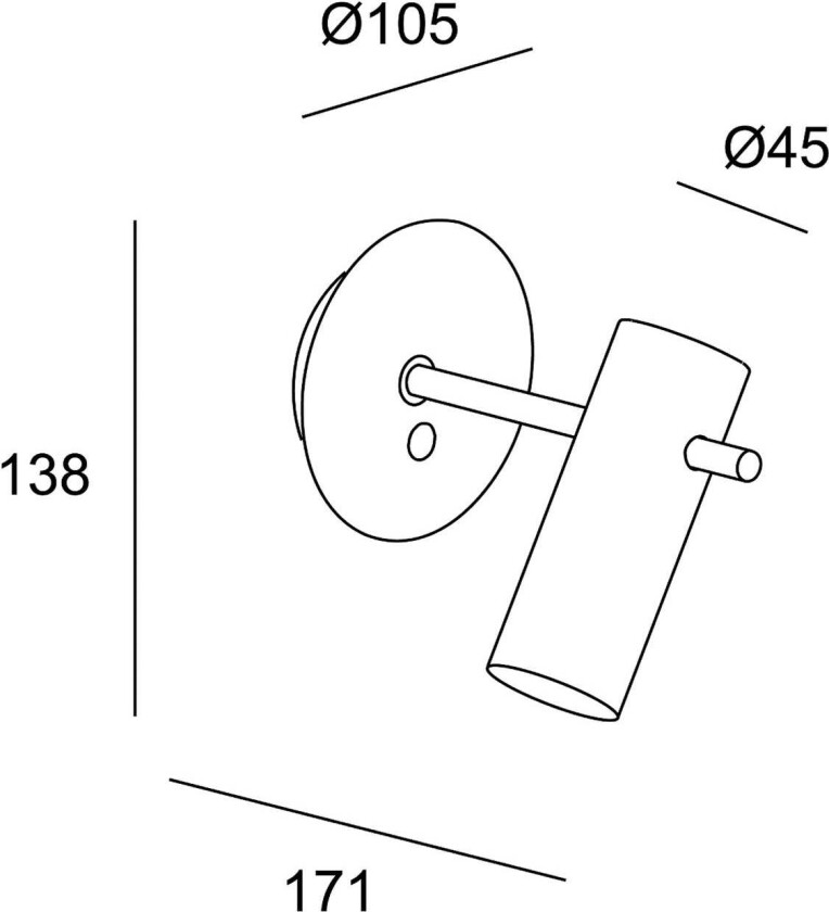Nude vegglampe E27 steingrå/svart