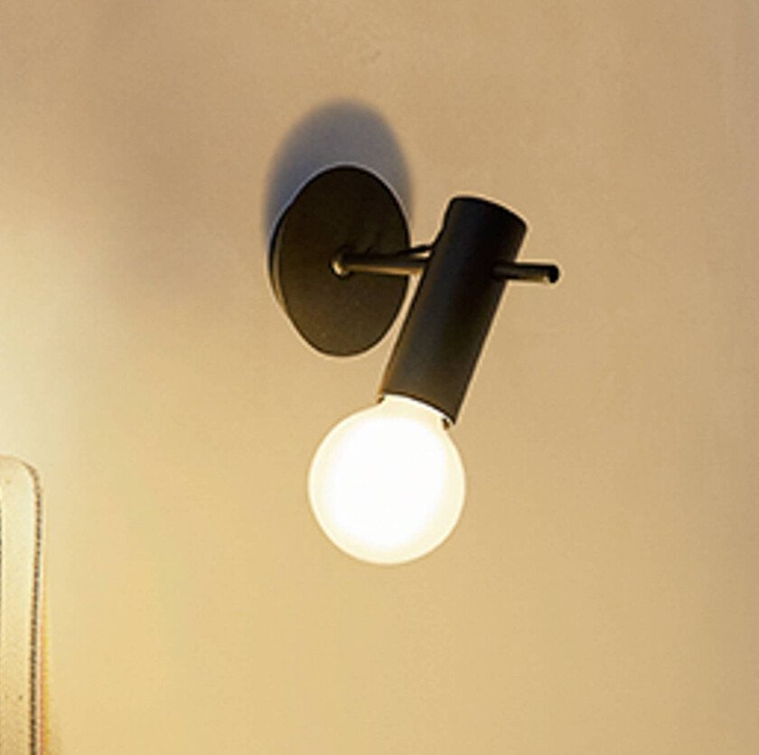 Nude vegglampe E27 svart