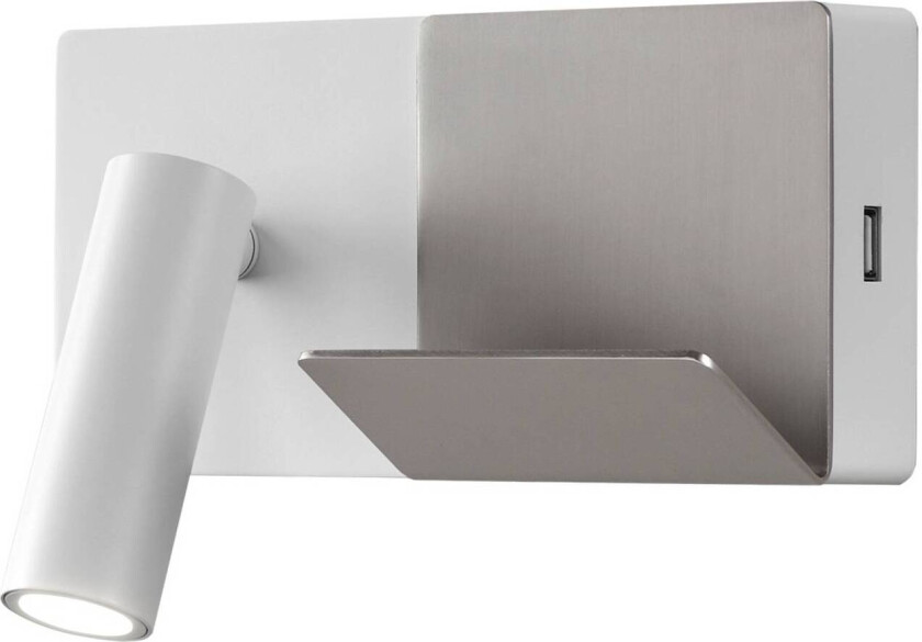 E-Lamp Mini LED-vegglampe hvit/grå