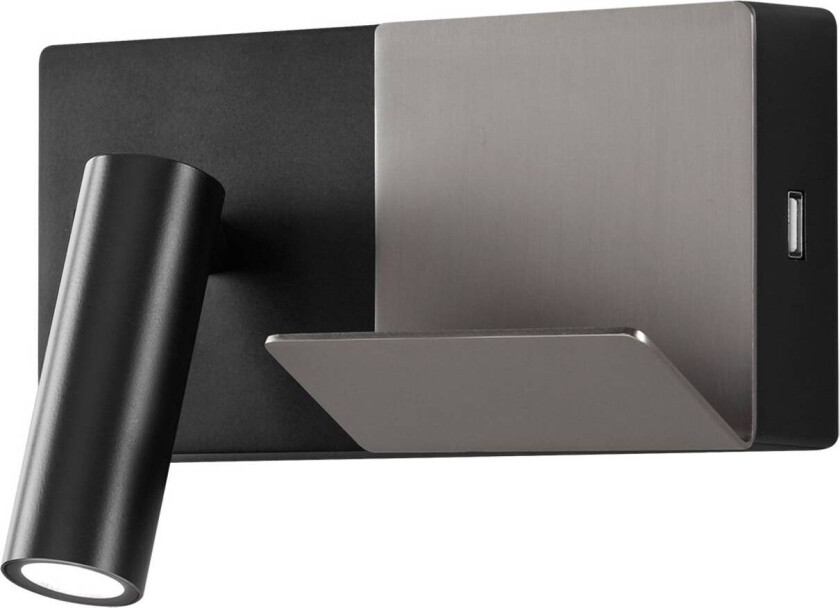 E-Lamp Mini LED-vegglampe svart/grå