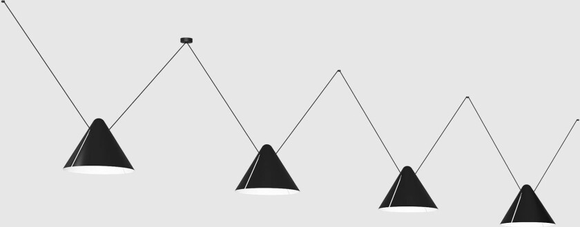 Super Attic hengelampe kjegle 4 lyskilder