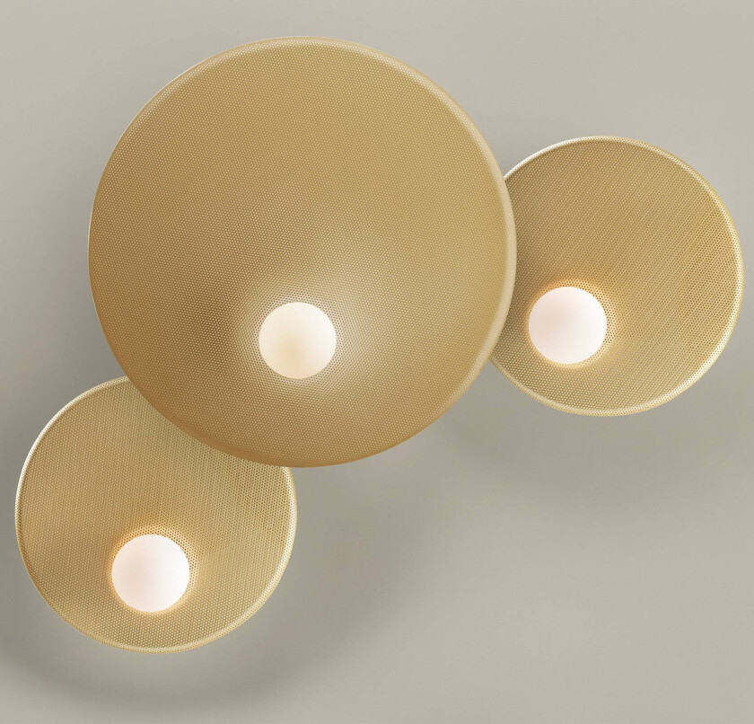 Trip vegglampe, 3 lys, gull matt