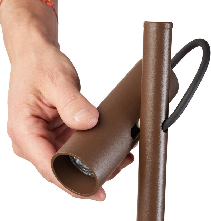 Juncus LED-spot med jordspyd, brun, 3 000 K