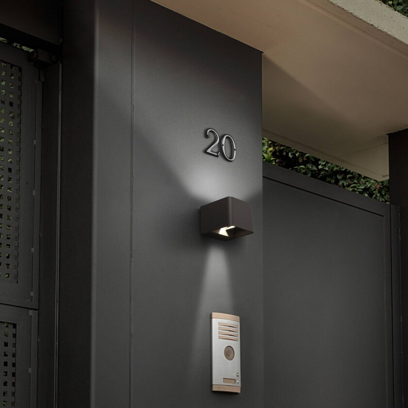 Wilson LED-vegglampe, 11cm, antrasitt