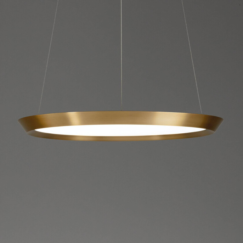 Saturn LED-hengelampe, sat messing, Ø 60cm