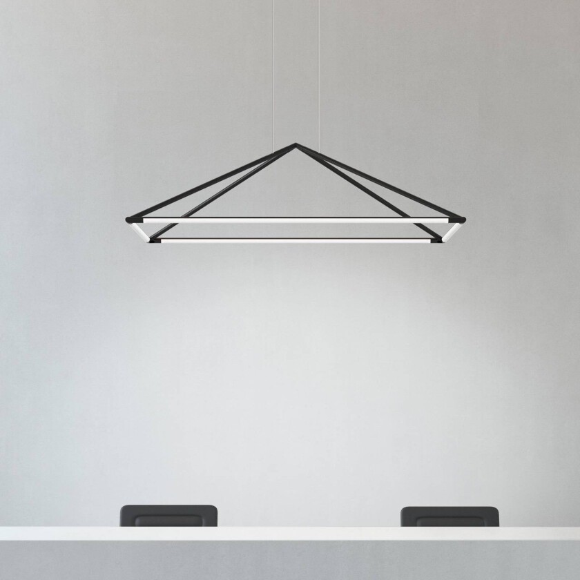 Tubs LED-hengelampe i matt svart 120x80 cm