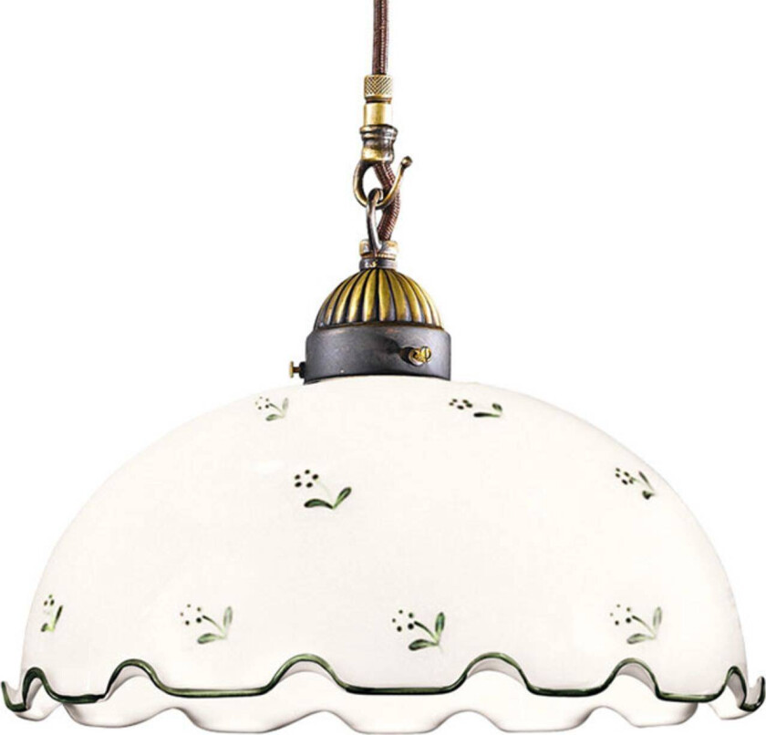 Hengelampe Nonna blomster Ø 30 cm 1 lys grønn