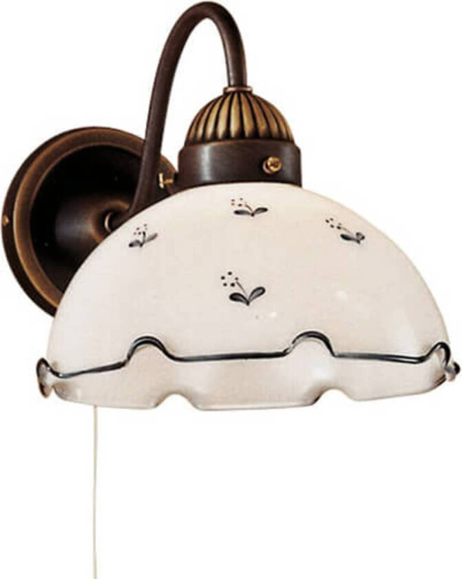 Rustikk vegglampe Nonna hvit-blå