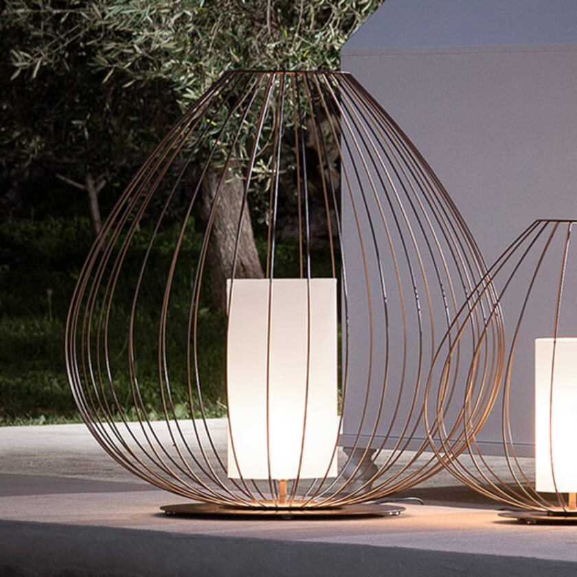 Cell - bur-gulvlampe, bronse, Ø84cm