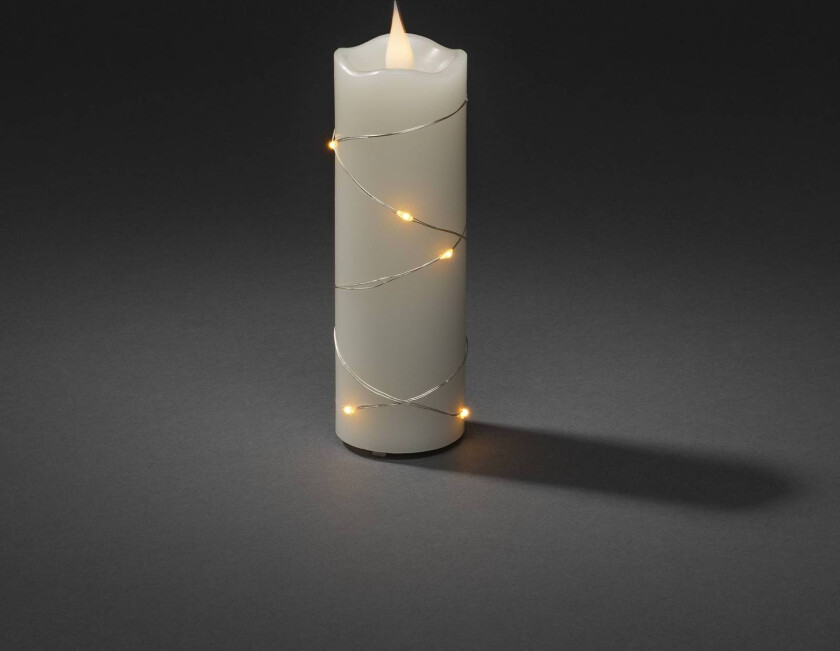 Bilde av LED-vokslys kremfarget lys i fargen amber 15,2 cm