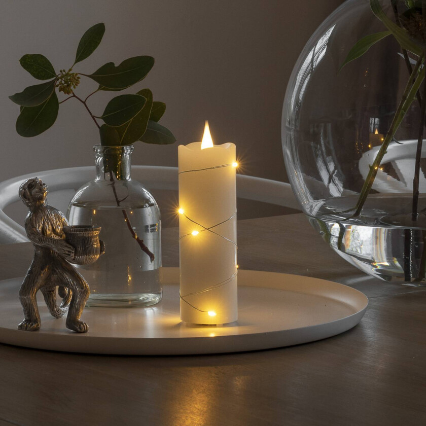 LED-vokslys hvit Lysfarge varm hvit 12,7 cm