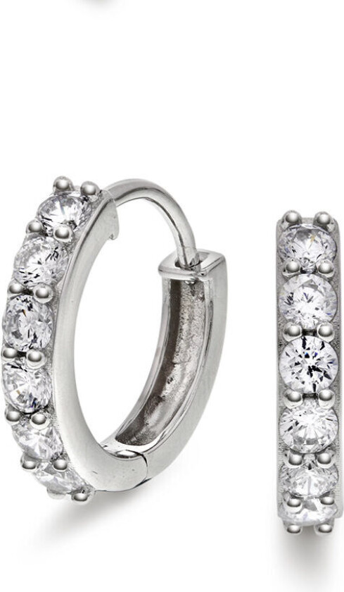 , Øreringer i sølv med zirkonia