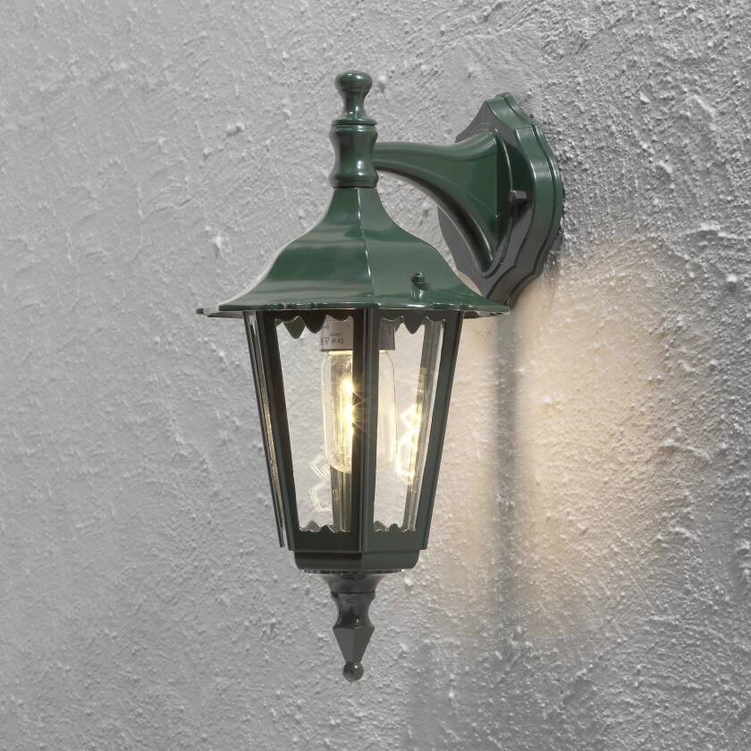 Utendørs vegglampe Firenze, hengende, 36cm, grønn