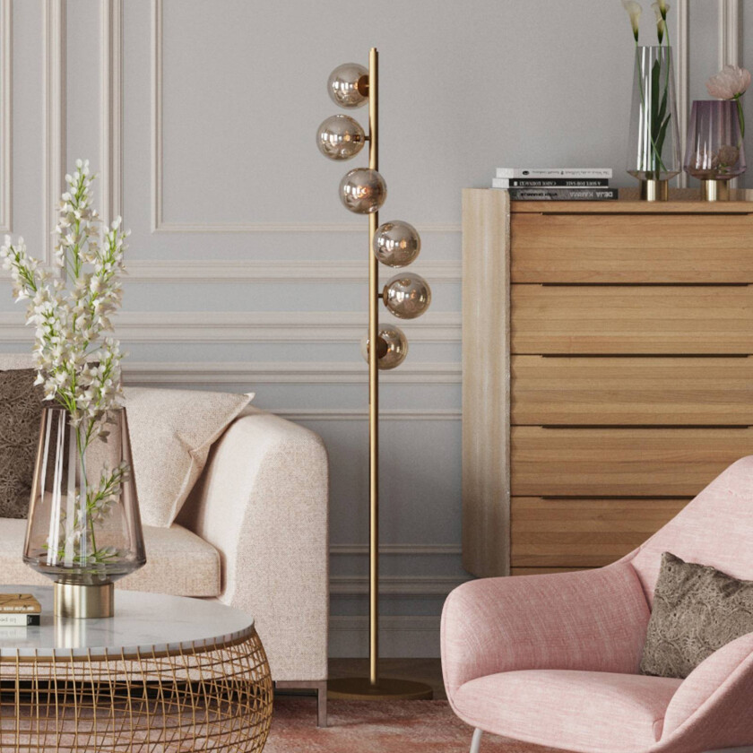 KARE Scala Balls gulvlampe, seks lamper, gull