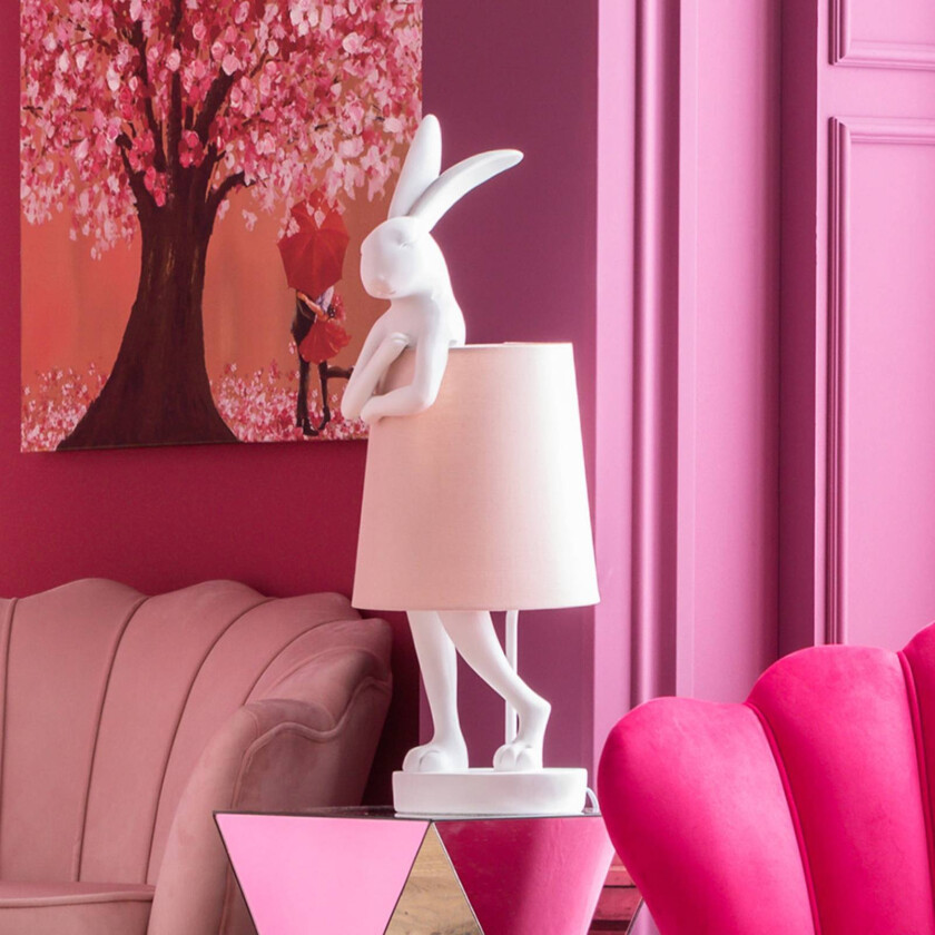 Animal Rabbit bordlampe hvit/rosa