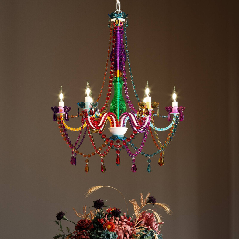 Starlight Rainbow lysekrone med 6 lyskilder