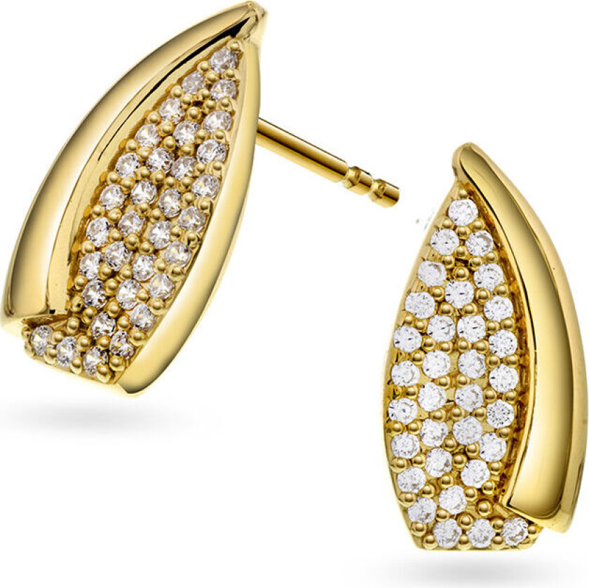 , Øredobber i forgylt sølv med zirkonia