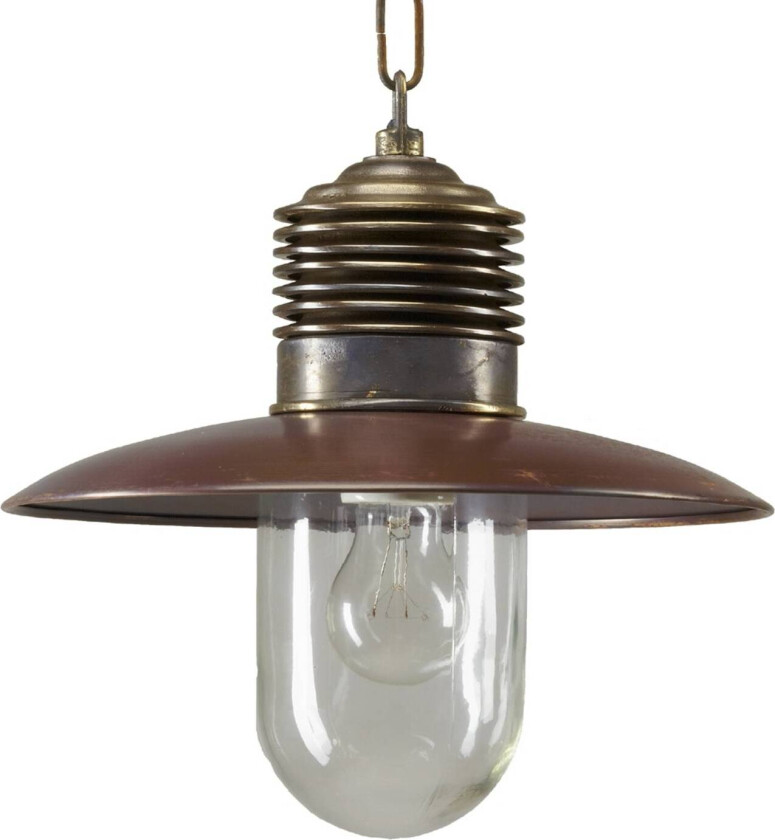 Robust utendørs pendellampe Klaus messing/kobber