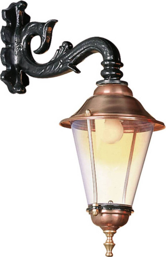 Hoorn - Utendørs vegglampe, bunnkontakt, svart