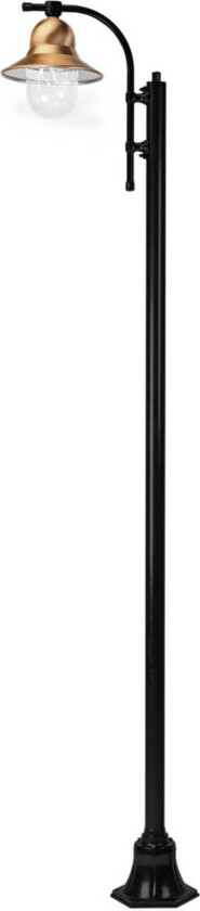 1-lys stolpelampe Toscane 240 cm, svart