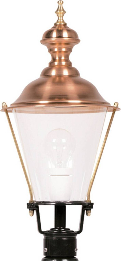 Sokkellampe K4b med kobber, svart