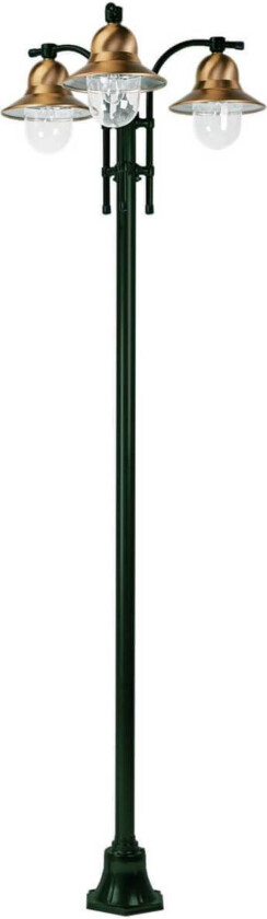 3-lys stolpelampe Toscane, grønn