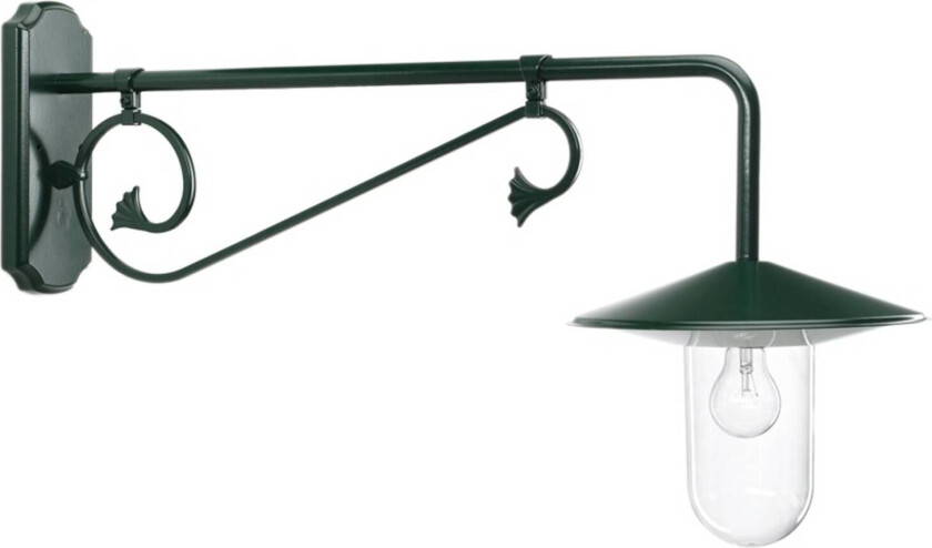 Louvre utendørs vegglampe, projeksjon 90 cm grønn/klar