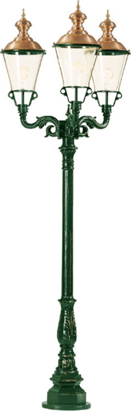 Grønn Parijs kandelaber med tre lys