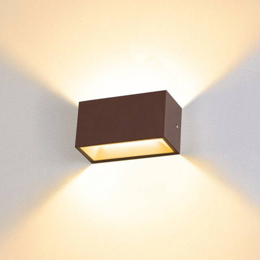 Sitra LED utendørs LED-vegglampe opp/ned 20cm rust