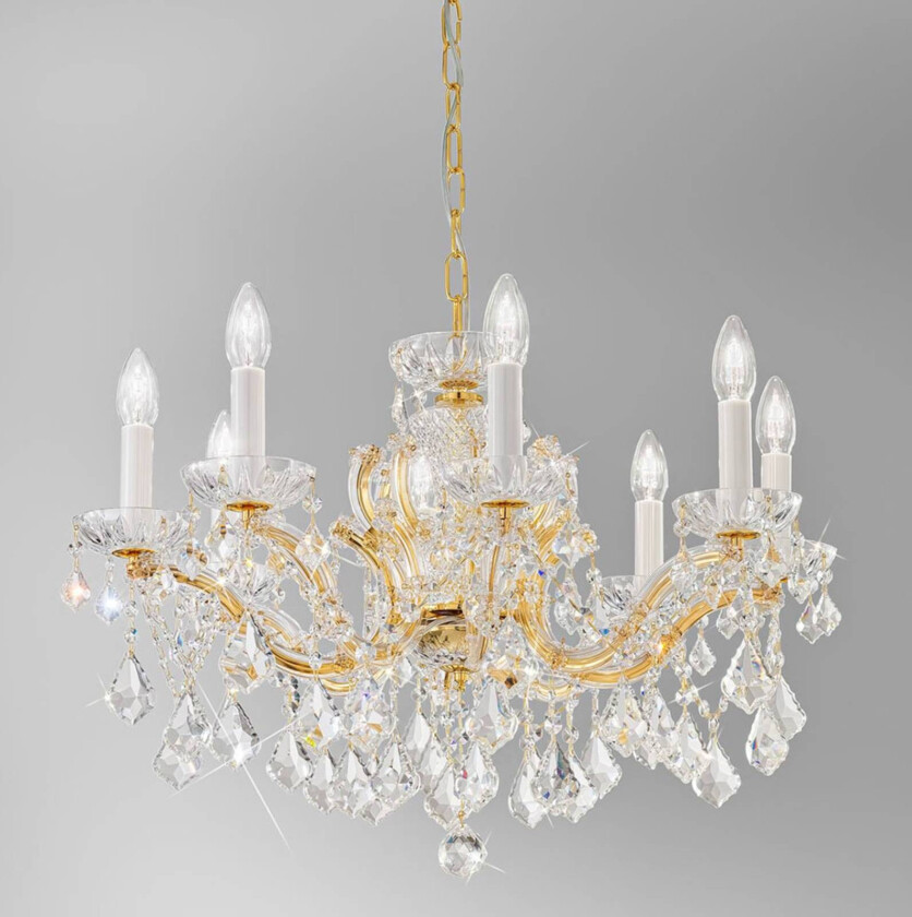 KOLARZ Maria Louise lysekrone 24 karat 8 lyskilder