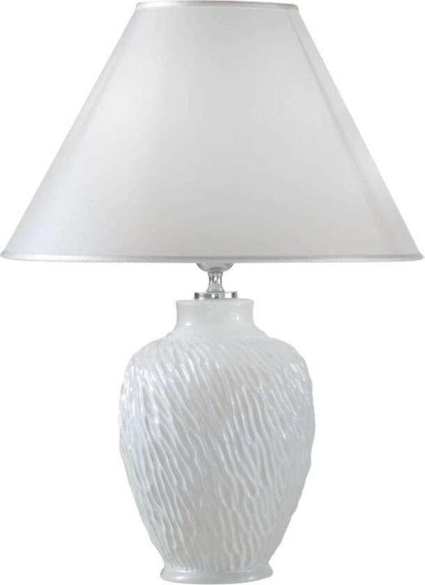 Bordlampe Chiara av keramikk, hvit, Ø 30 cm