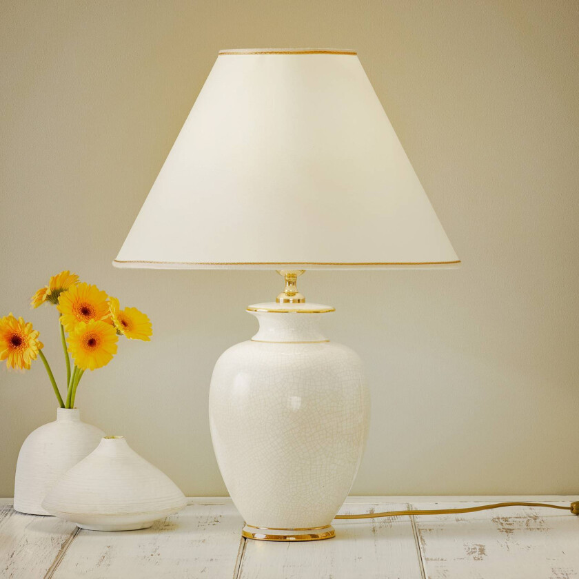 Hvit GIARDINO CRACLEE bordlampe på 40 cm