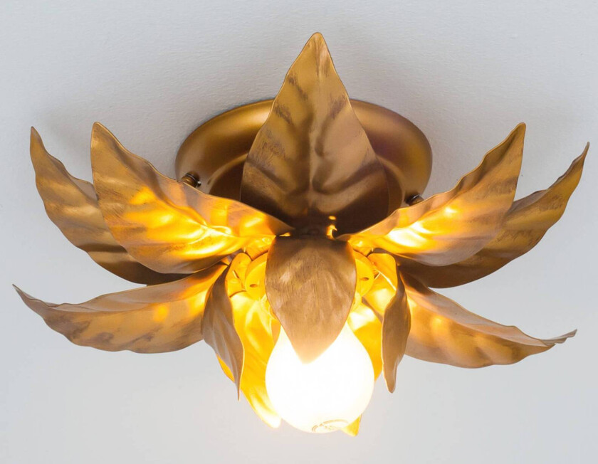 Taklampe ANTIK med gyldne blader 26 cm