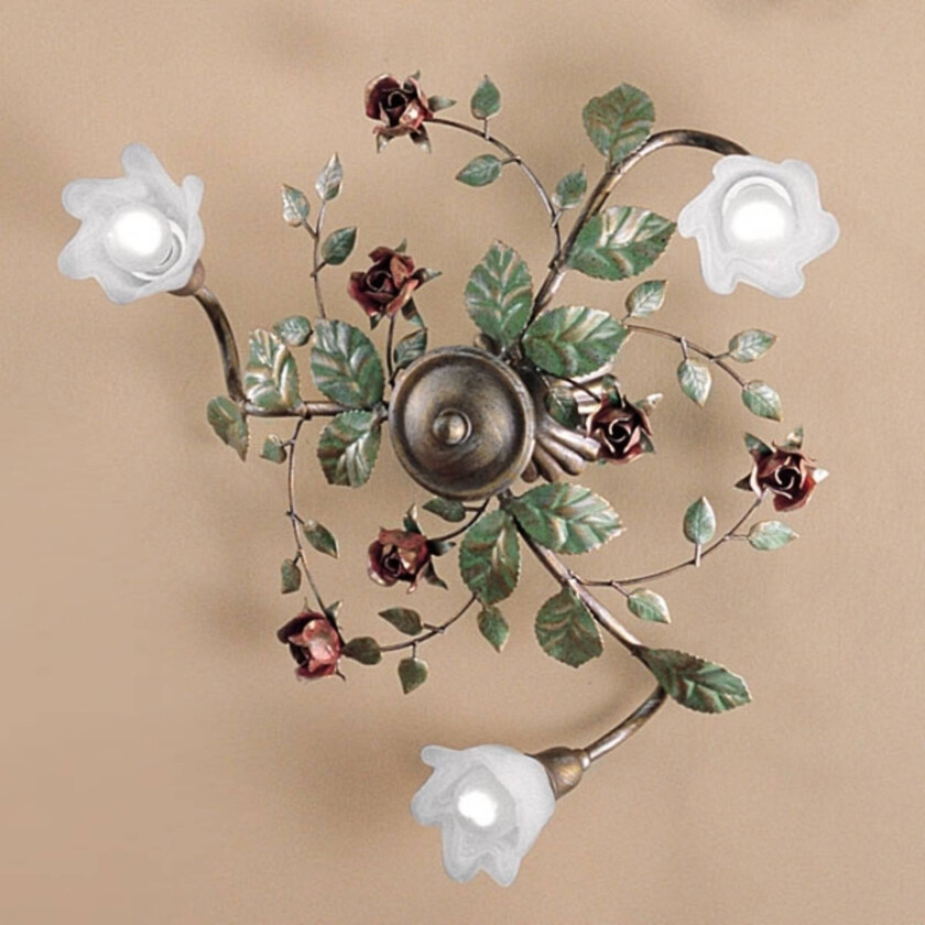 Taklampe Rosaio, rund, tre lyskilder