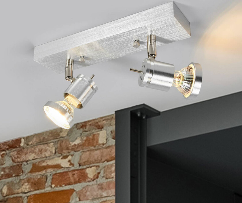 Asto 2-lampers takspotlight med dekorativ ring