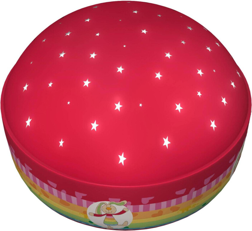 Projeksjons-nattlampe Rainbow Rabbit, rosa