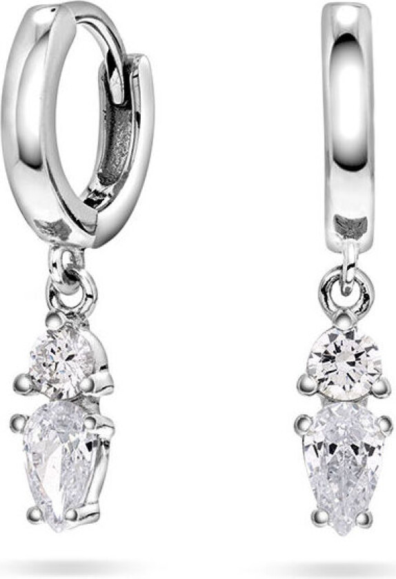 , Øreringer til barn i 925 sølv med zirkonia