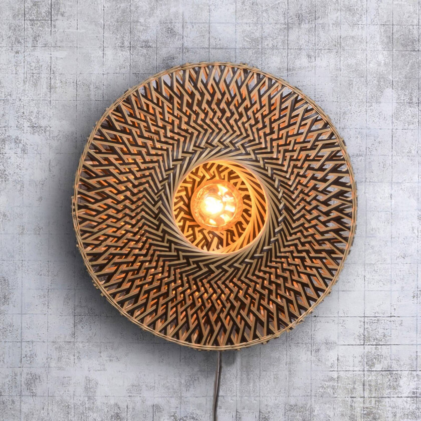 GOOD & MOJO Bali vegglampe laget av bambus, Ø 44 cm